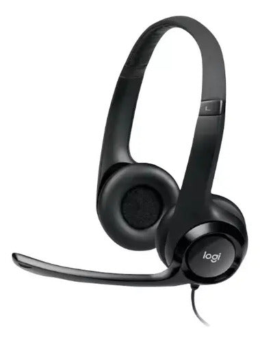 8 Piezas- Pack Audífonos Logitech H390 Negro
