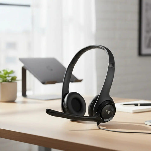 8 Piezas- Pack Audífonos Logitech H390 Negro