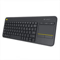 Logitech K400 Plus Teclado + Touch Inalámbrico Pc Android Tv Negro