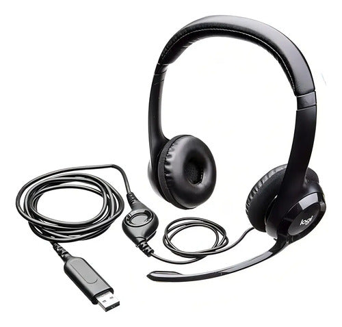 5 Pack Audífonos Logitech H390 Control De Volumen Usb, Negro