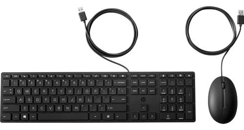 Kit De Teclado Y Mouse Hp Wired Desktop 320mk Usb 9sr36ut Negro